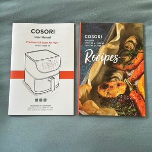 COSORI Pro Air Fryer User Manual and 100 Recipes Cookbook - brand new!